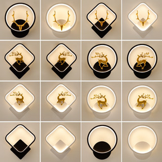 Đèn Gắn Tường - Đèn Ngủ Treo Tường Hình Hươu Trang Trí Nội Thất Phong Cách Hiện Đại Loại 1 Viền Nhôm