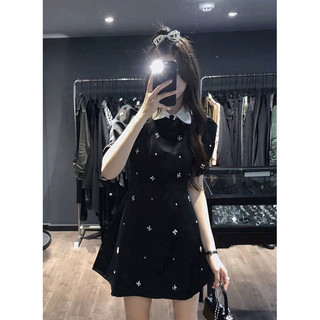 Đầm cổ polo hoạ tiết hoa nhí [ Hàng order Taobao 12-14 ngày]