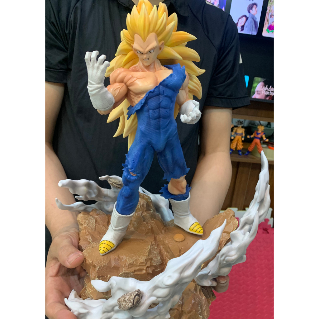 MÔ HÌNH SON GOKU, VEGETA TRẠNG THÁI CHIẾN ĐẤU SUPER SAYAN CẤP 3 SIÊU NGẦU CÓ BASE HIỆU ỨNG NHÂN VẬY ANIME DRAGON