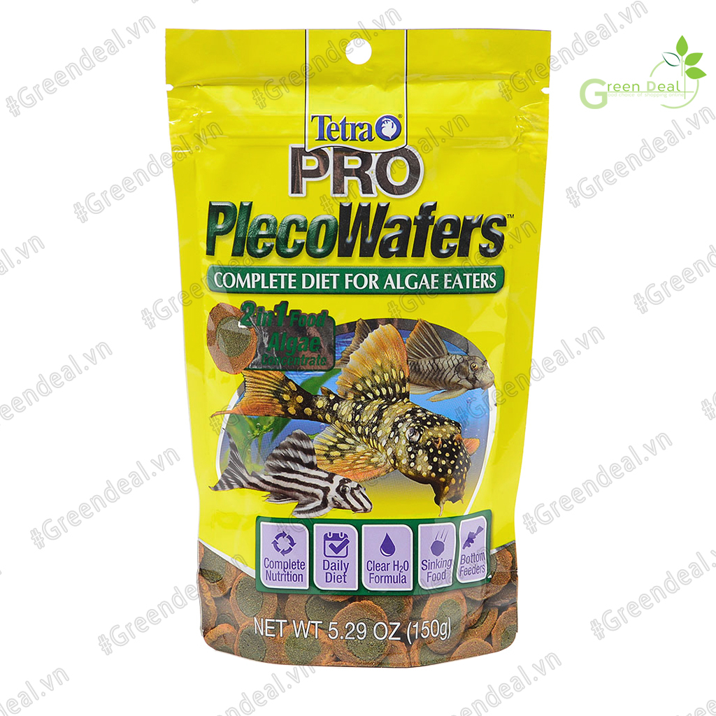 TETRA - Pro Pleco Wafers (Gói 150 gram) | Thức ăn viên giàu dinh dưỡng cho cá Pleco và cá cảnh thủy sinh