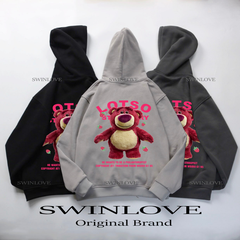 Áo hoodie gấu LOTSO chính hãng SWINLOVE, áo khoác nỉ nam nữ cao cấp (có video sản phẩm thật) - SWL8
