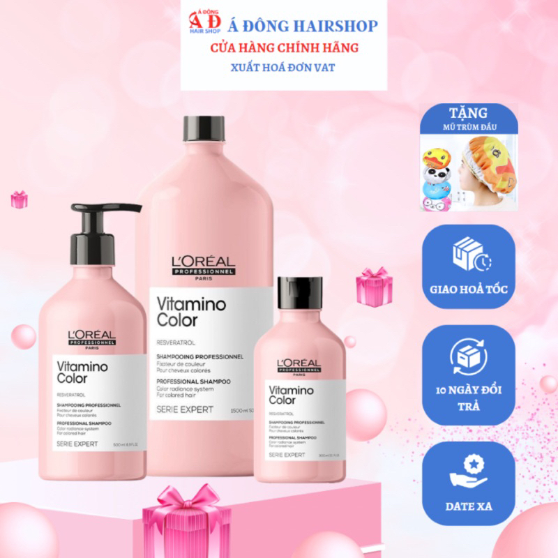 [+Tặng mũ trùm][LOREAL] DẦU GỘI GIỮ MÀU TÓC NHUỘM LÂU PHAI L'OREAL VITAMINO COLOR