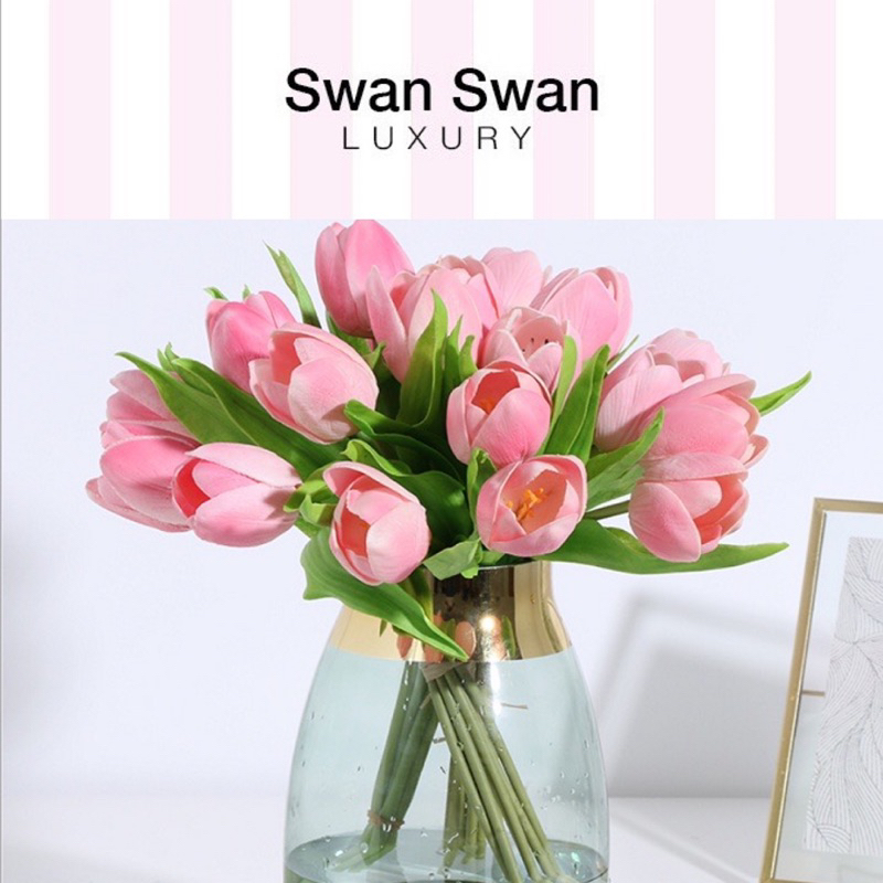 Hoa Tulip Giả Lụa Cao Cấp 1 Cành
