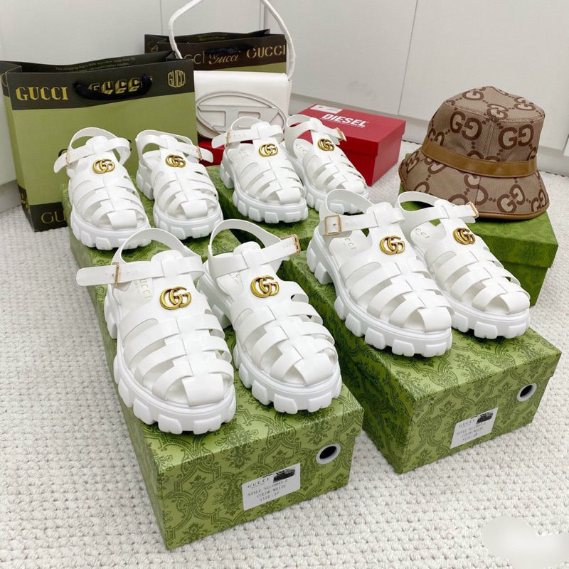Sandal Rọ Gu.cci Da Mềm Đế 4cm Hàng Fullbox - CERIHOUSE