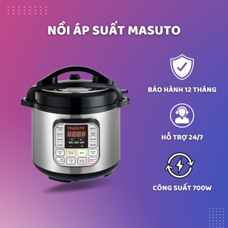 Nồi áp suất điện đa năng Masuto 6L ninh xương siêu nhừ kho hầm nhanh chỉ 15 phút