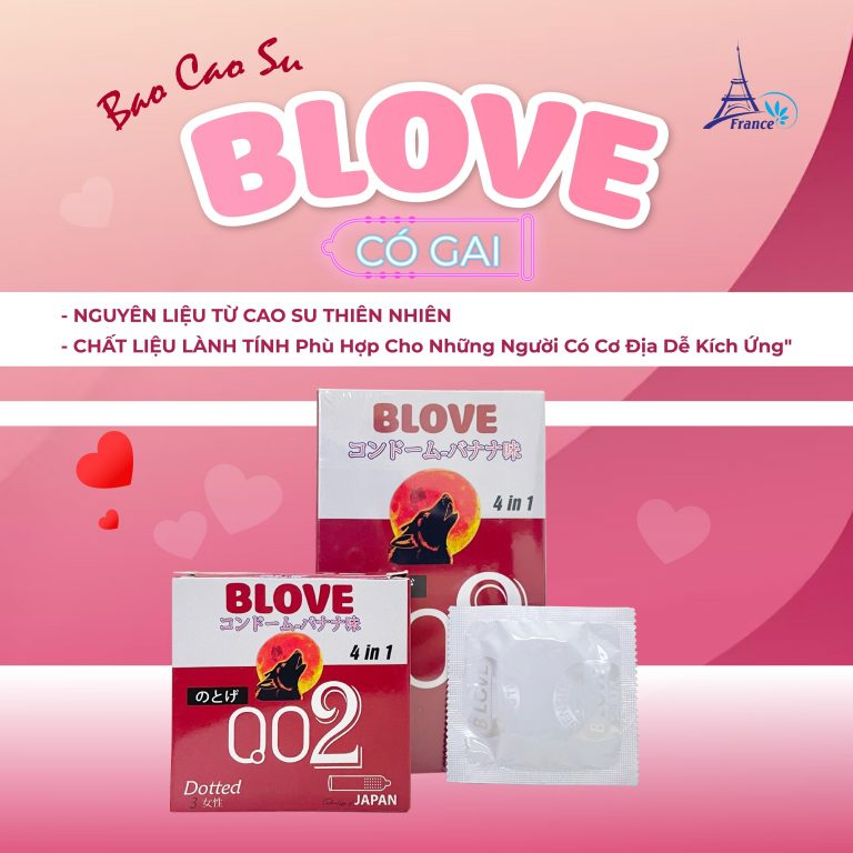 Bao Cao Su Nhật Bản BLOVE 4in1 Có Gai - Trơn - Kéo Dài Thời Gian - Lành Tính - Mùi Hương Dịu Nhẹ | Chính Hãng NOBORE