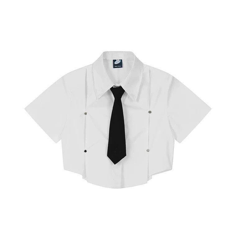 Áo sơ mi croptop cộc tay HAGA SMXL81