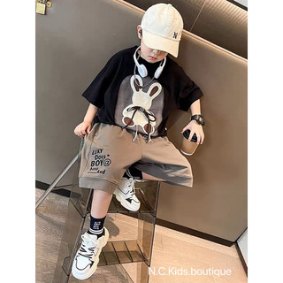 Sét bộ cotton thỏ gắn dây xịn xò cho bé trai