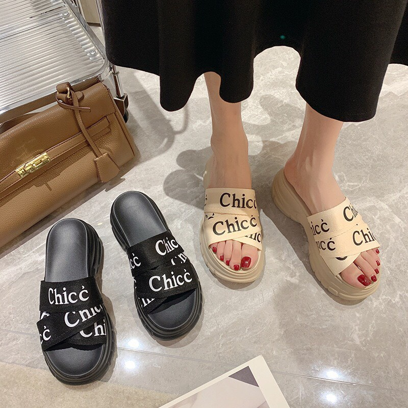 Dép nữ quai vải đế bánh mì siêu nhẹ cao 6f quai vải thoáng chân from chuẩn- zinzin868