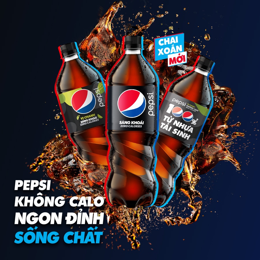 [DEAL SỐC KÈM NÓN][HCM | ĐN]Thùng 24 Chai Nước Ngọt Có Gaz Pepsi Vị Chanh Không Calo (390ml /chai)