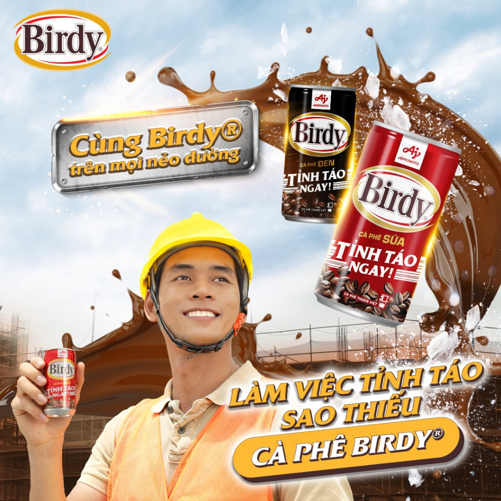 Thùng 30 lon Cà phê Birdy Sữa - 170ml/lon