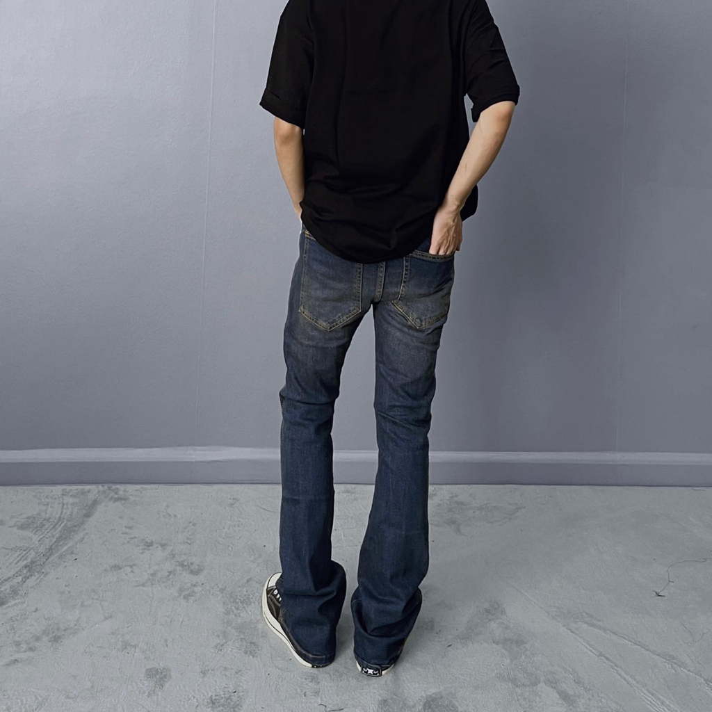 Quần jean loe nam nữ DUSTYSTUDIO màu dirt wash chất liệu jeans cotton cao cấp mềm mại,thông thoáng