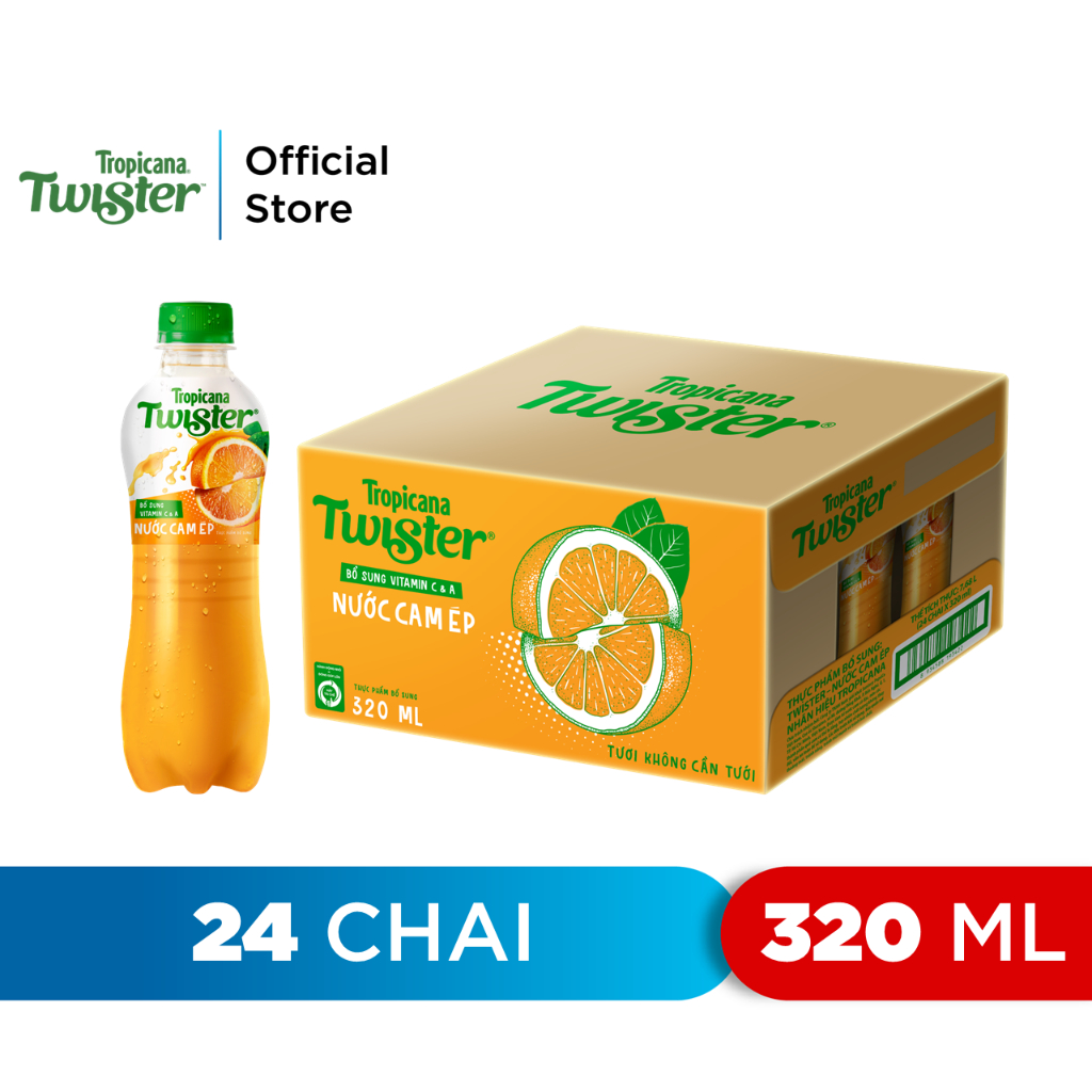 HN&HCM-HỎA TỐCThùng 24 Chai Nước Trái Cây Twister Cam 320ml chai