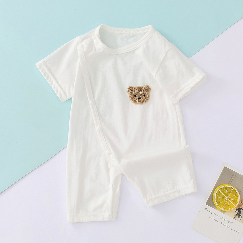 Bodysuit mùa hè ngắn cho bé sơ sinh từ 3-13kg, cài cúc lệch tiện lợi hàng Quảng Châu cao cấp - BD86