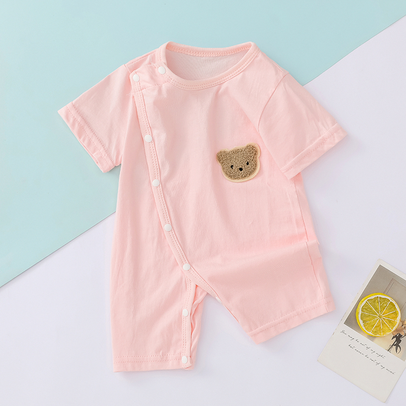 Bodysuit mùa hè ngắn cho bé sơ sinh từ 3-13kg, cài cúc lệch tiện lợi hàng Quảng Châu cao cấp - BD86