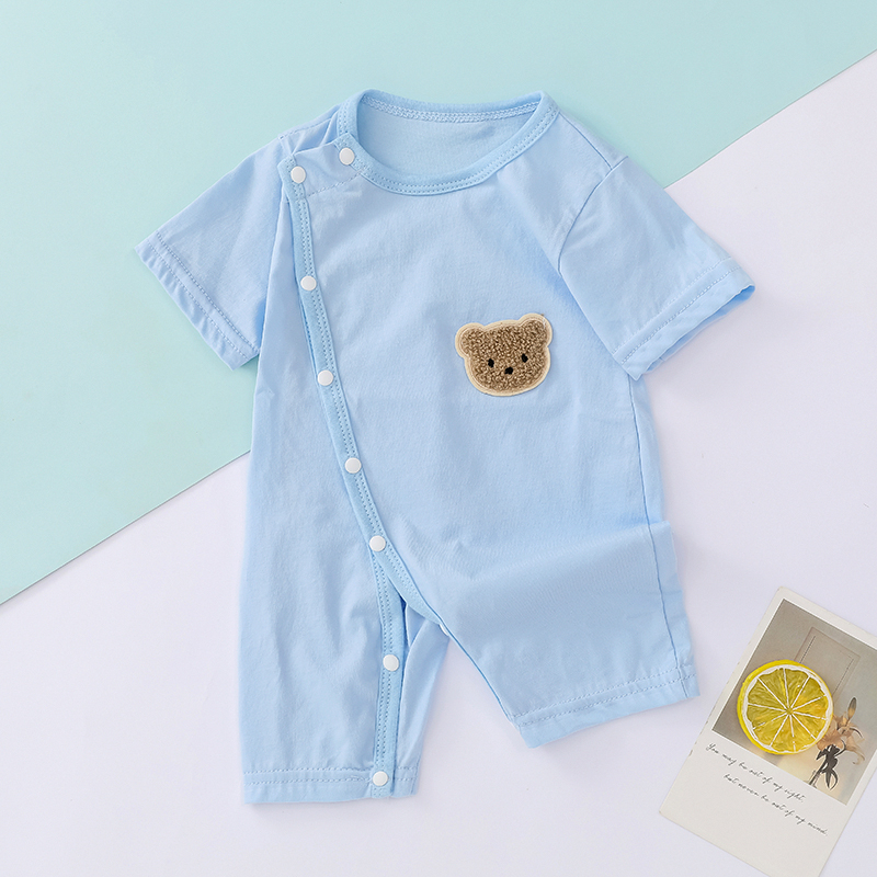 Bodysuit mùa hè ngắn cho bé sơ sinh từ 3-13kg, cài cúc lệch tiện lợi hàng Quảng Châu cao cấp - BD86