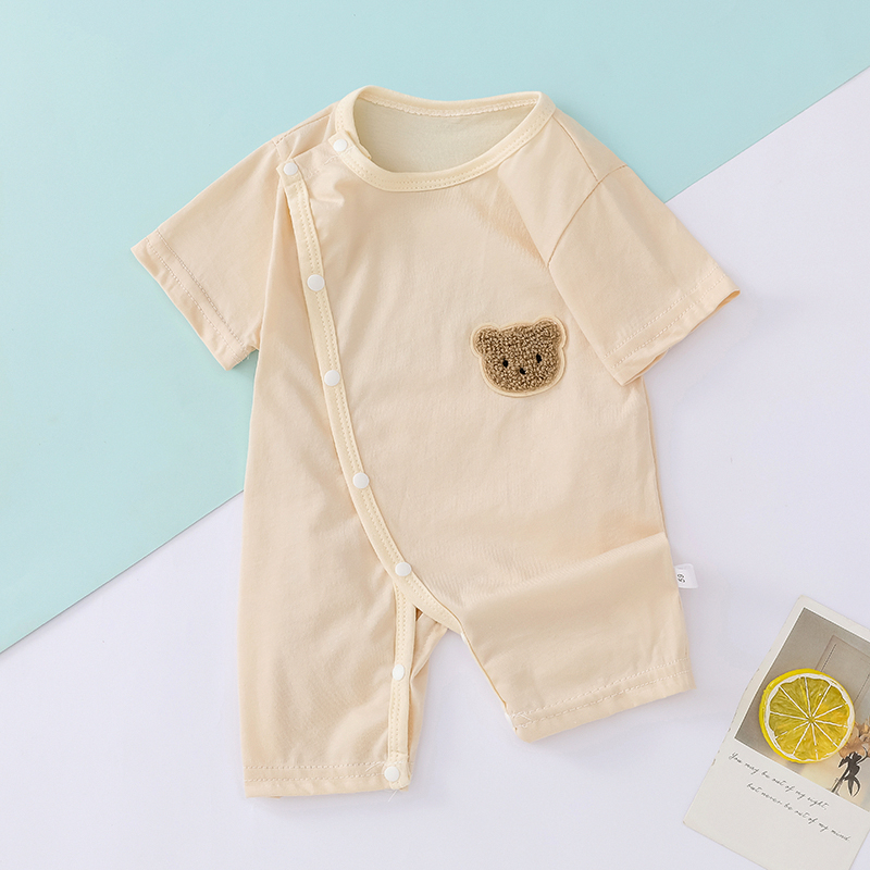 Bodysuit mùa hè ngắn cho bé sơ sinh từ 3-13kg, cài cúc lệch tiện lợi hàng Quảng Châu cao cấp - BD86