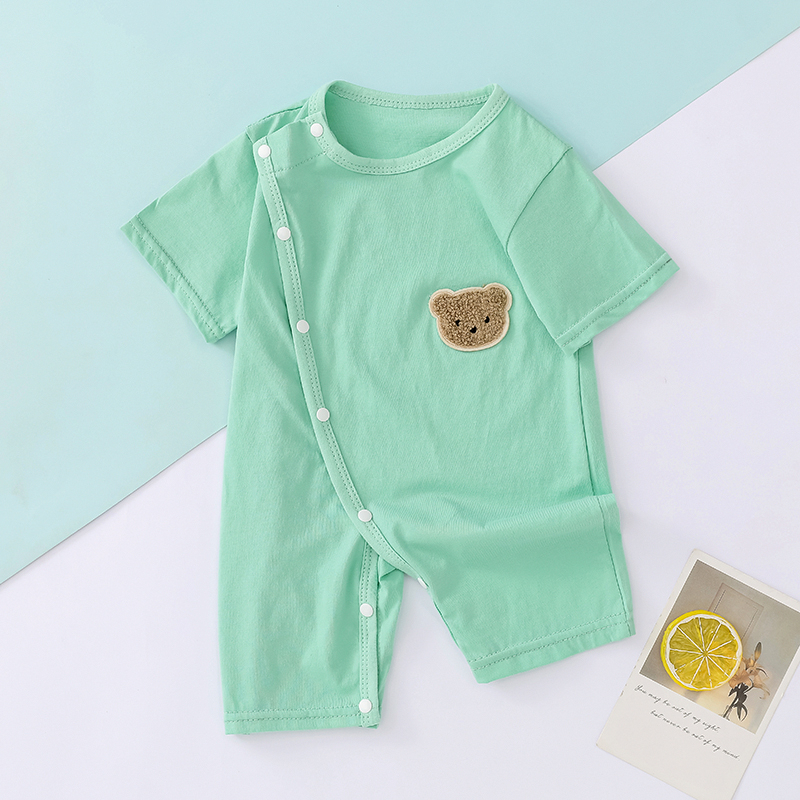 Bodysuit mùa hè ngắn cho bé sơ sinh từ 3-13kg, cài cúc lệch tiện lợi hàng Quảng Châu cao cấp - BD86