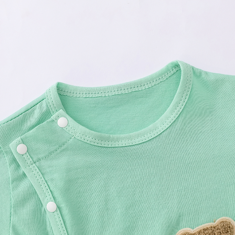 Bodysuit mùa hè ngắn cho bé sơ sinh từ 3-13kg, cài cúc lệch tiện lợi hàng Quảng Châu cao cấp - BD86