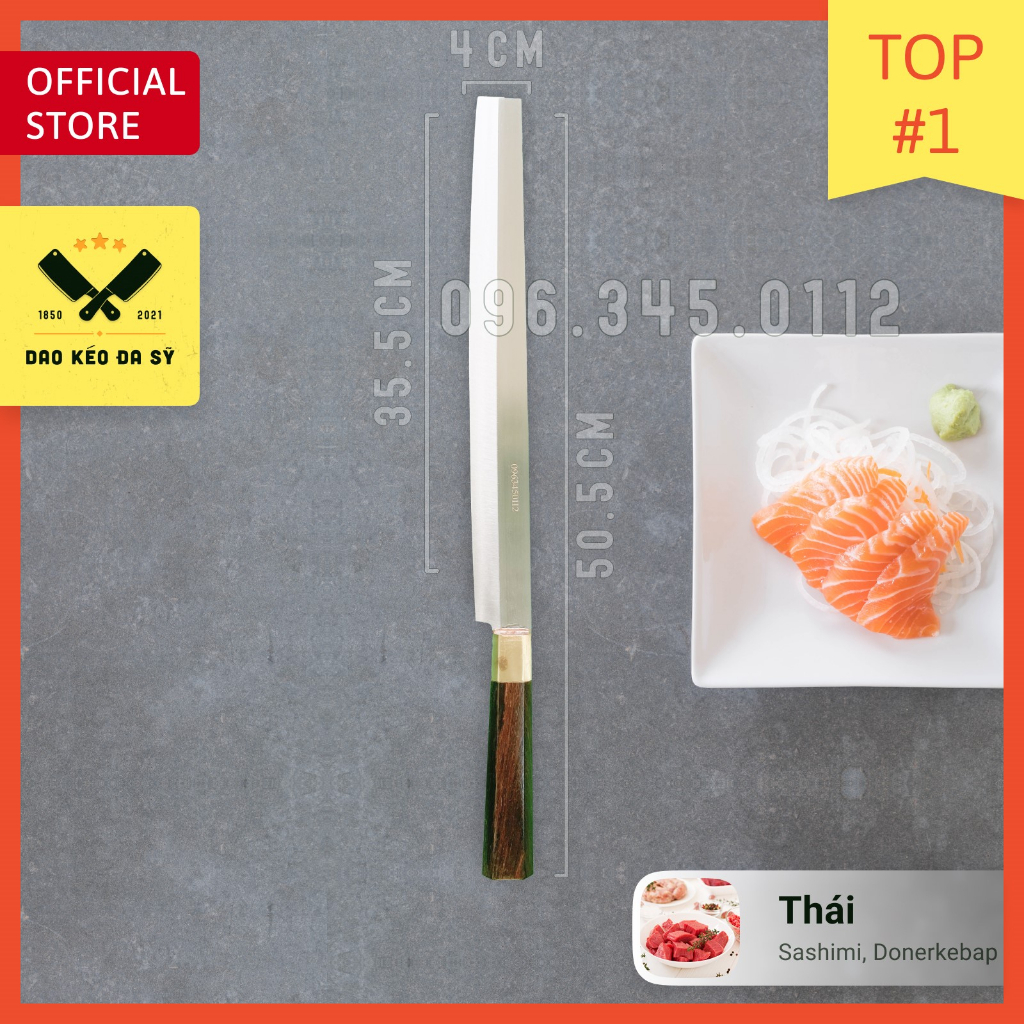 Dao thái thịt doner kebab, Sashimi siêu sắc - Thép Nhật trắng không gỉ