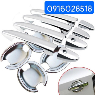 Bộ ốp hõm tay nắm cửa xe toyota vios 2008 2009 2010 - loại crom xịn, bền, không ố màu, ốp lõm chén cửa