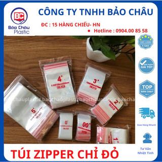Túi zip chỉ đỏ các cỡ
