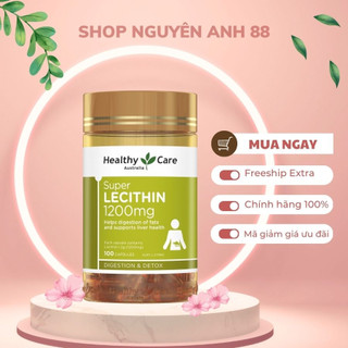 Mầm đậu nành Úc Healthy Care Super lecithin 1200mg 100 viên chính hãng Úc mẫu mới shopnguyenanh88