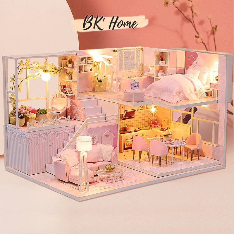 Mô hình nhà búp bê tự làm diy doll house miniature QIAOLEXING mã M035-B