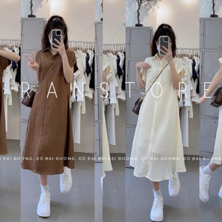 Set váy sơ mi dân dáng dài mùa hè 2023, set 2 món gồm 1 váy sơ mi maxi xòe chữ A kèm váy 2 dây chất vải mềm mát ranstore