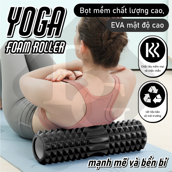 (6001)BG-Con Lăn Massage,Ống Lăn Dãn Cơ  BG Foam Roller màu BLUE Tập Gym/Yoga/Thể Hình thiết kế mới ( hàng nhập khẩu))