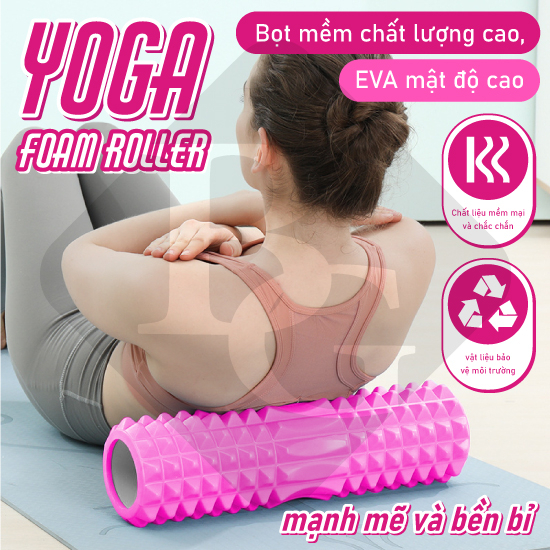 (6001)BG-Con Lăn Massage,Ống Lăn Dãn Cơ  BG Foam Roller màu BLUE Tập Gym/Yoga/Thể Hình thiết kế mới ( hàng nhập khẩu))