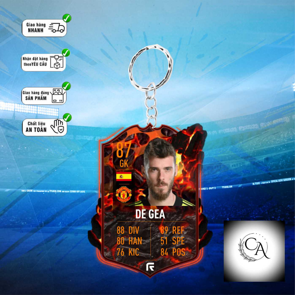 Móc khóa CLB Manchester United - Thiết kế với mọi cầu thủ ☘️MÓC KHÓA THẺ CẦU THỦ☘️