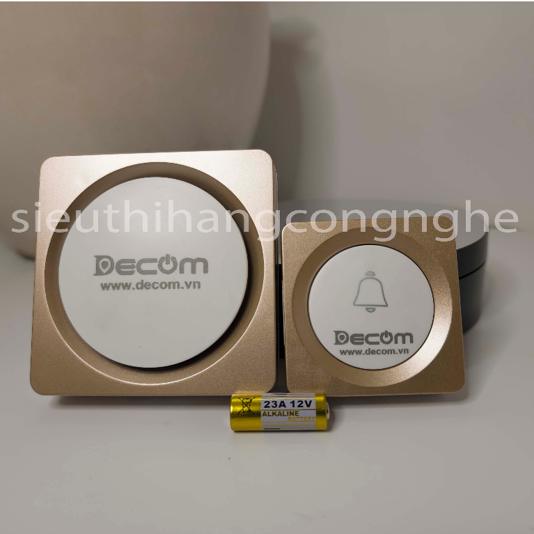 Chuông Cửa Không Dây Decom DC-1108E Khoảng Cách 100m Xuyên Tường, Chống Nước, Tín Hiệu Cực Nhạy