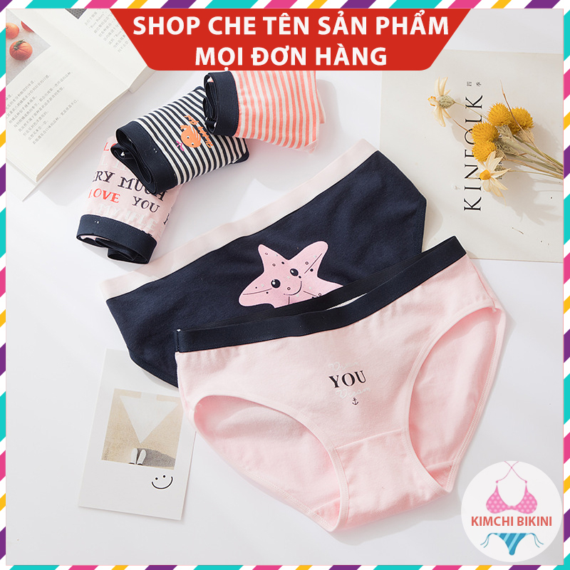 quần nót nữ cho bé gái hình cute rẻ KIMCHIBIKINI quần lót nữ người lớn mặc bên trong ôm bụng màu dễ thương QL054