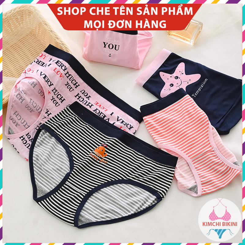quần nót nữ cho bé gái hình cute rẻ KIMCHIBIKINI quần lót nữ người lớn mặc bên trong ôm bụng màu dễ thương QL054