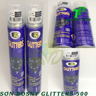 Sơn bóng kim tuyến, sơn xịt phủ bóng kim tuyến lấp lánh bosny no 500 glitters