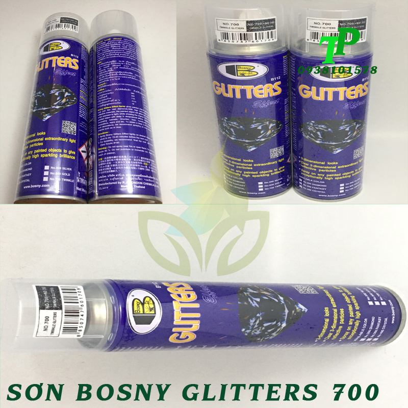 Sơn Xịt Phủ Bóng Xe Máy Lấp Lánh, Sơn Xịt Phủ Bóng Kim Tuyến Cho Máy Lạnh Bosny No 700