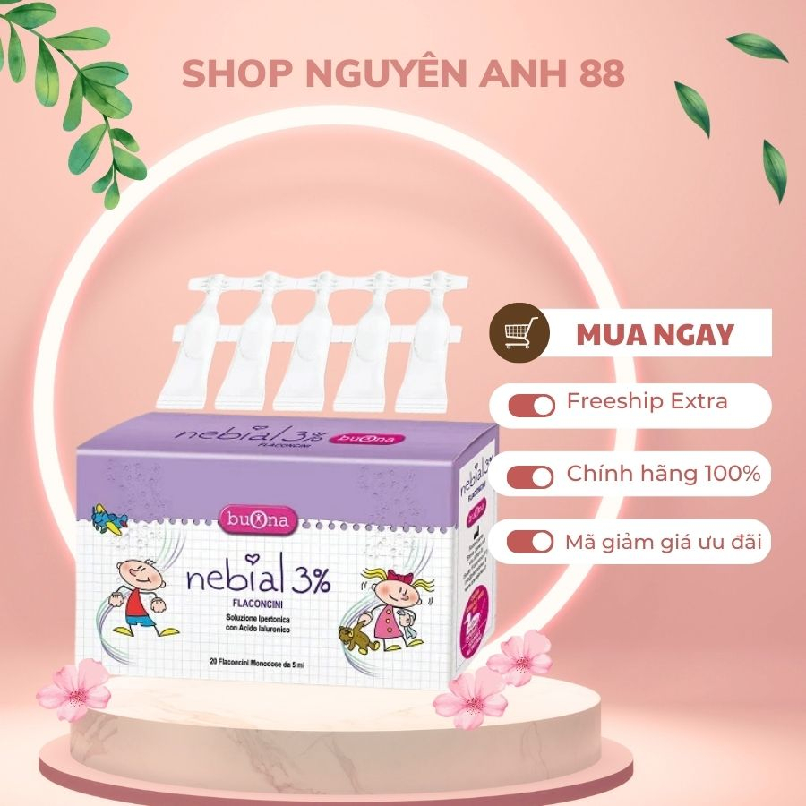 Muối ưu trương Nebial 3% Flaconcini - Dung dịch nhỏ, rửa mũi cho bé shopnguyenanh88