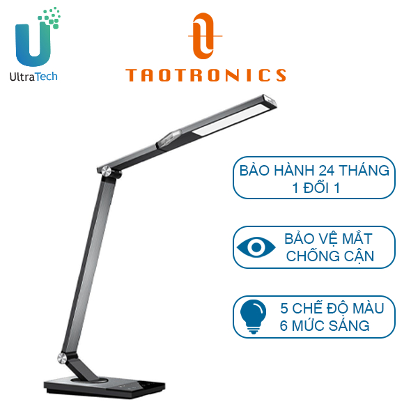 Đèn led để bàn thông minh TaoTronics TT-DL16, 12W , 5 chế độ ánh sáng , 6 mức sáng , thân kim loại