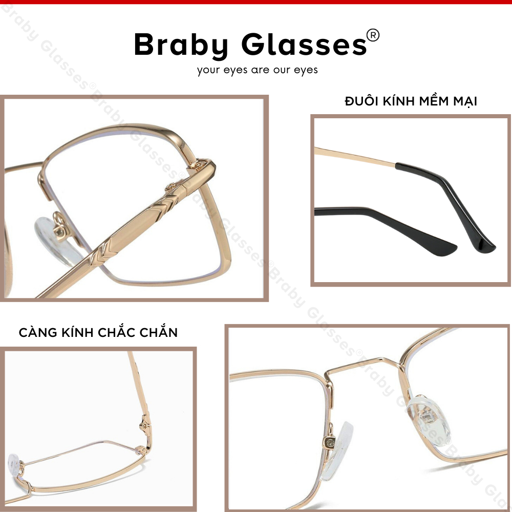 Kính lão đọc sách Braby Glasses viễn thị cho người lớn tuổi sẵn độ Titan cao cấp chắc chắn chống gẫy siêu nhẹ MK66