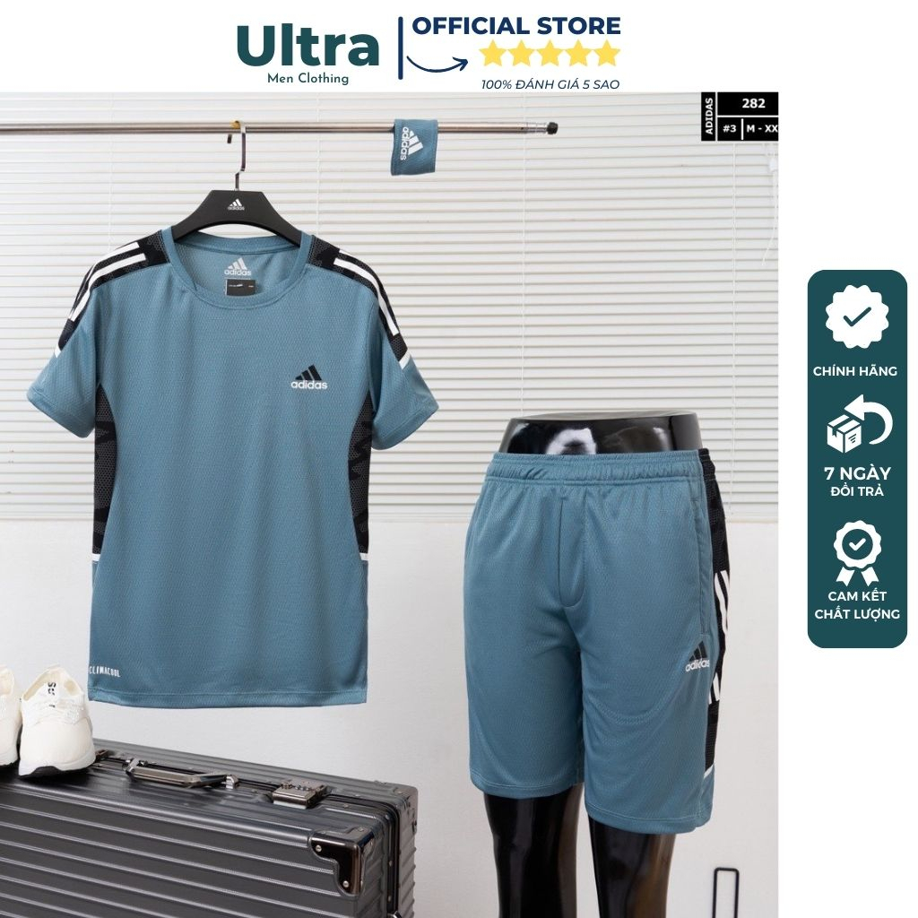 Đồ bộ nam Adidas thể thao thun lạnh Hàng Hiệu Ultra Men MM282 Set đồ nam cao cấp cộc tay chất mát bền đẹp nhiều màu