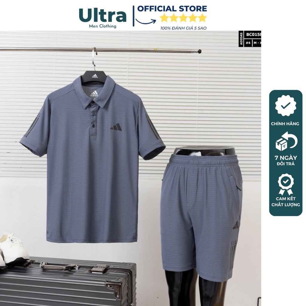 Bộ thể thao Adidas nam thun lạnh Hàng cao cấp Ultra Men UMBC0158 Set đồ hàng hiệu nam chất mát bền đẹp nhiều màu 2023