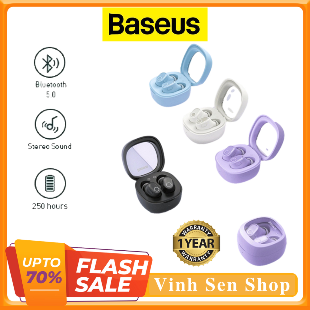 Tai nghe bluetooth Baseus WM01-02, âm thanh chuẩn sống động thật như lời nói, chống ồn bảo vệ đôi tai - bảo hành 1 năm