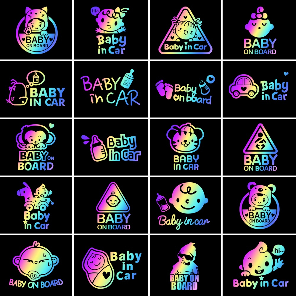 Miếng Dán Xe Hơi Phản Quang Baby In Car Xinh Xắn Dễ Thương by DV AUTO