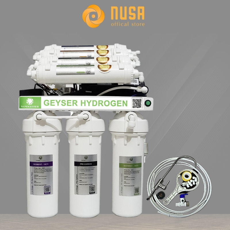 Máy lọc nước Nano Geyser  Ro Hydrogen 8 cấp lọc ,xử lý cặn canxi, nâng pH cho nước axit