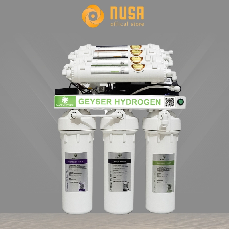 Máy lọc nước Nano Geyser  Ro Hydrogen 8 cấp lọc ,xử lý cặn canxi, nâng pH cho nước axit