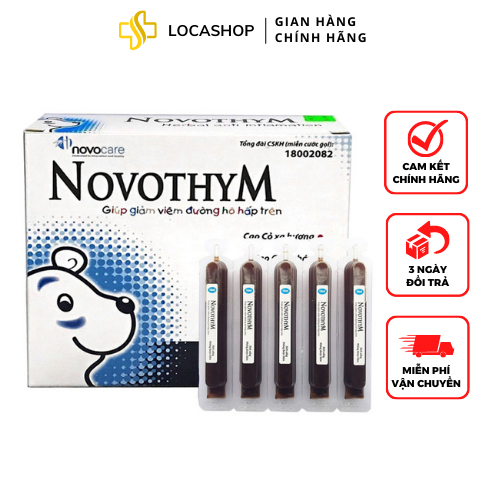 Siro Thảo Dược Châu Âu NOVOTHYM - Tăng Cường Sức Đề Kháng, Hỗ Trợ Giảm Ho, Đau Rát Họng Hộp 10 Ống x10ml
