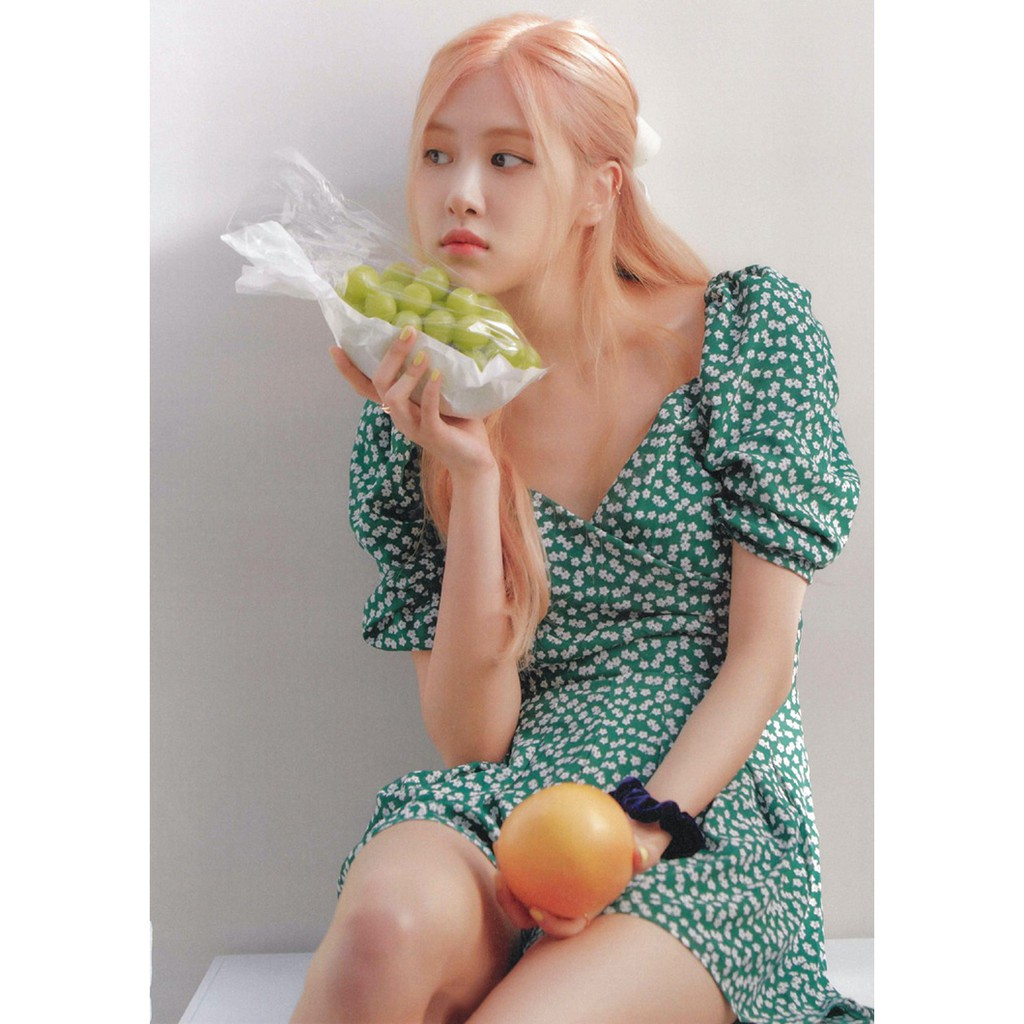 Meiyin__Jumsuit hoa nhí Rose BlackPink màu xanh ulzzang