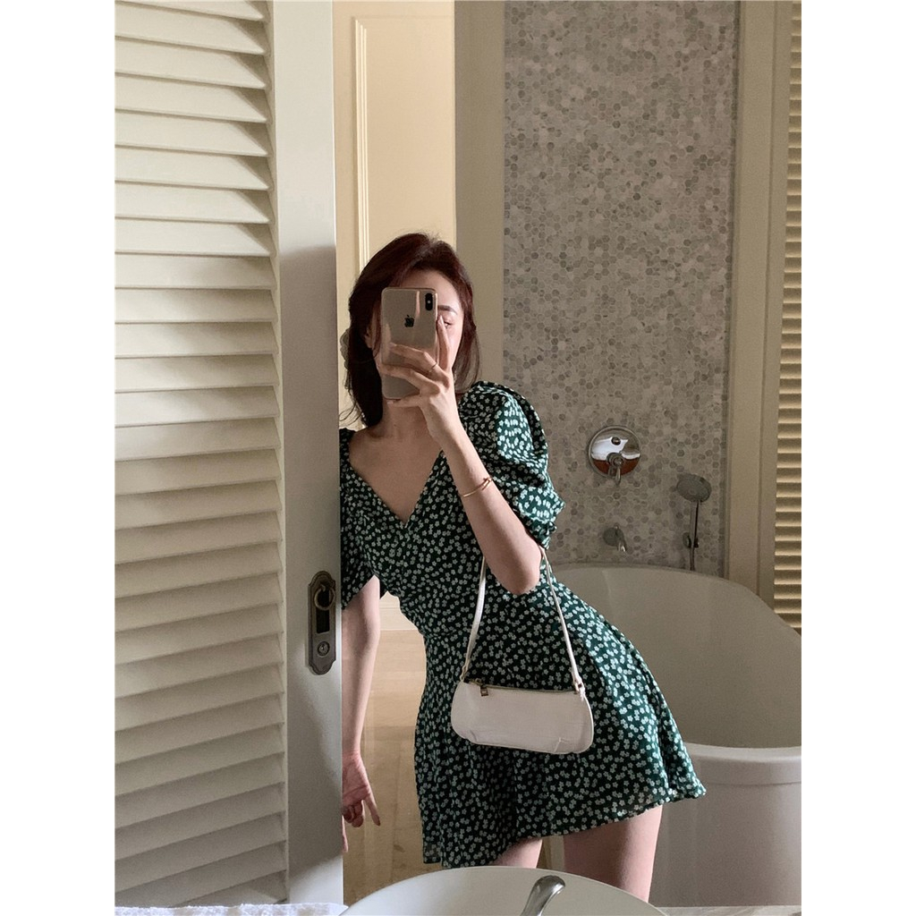 Meiyin__Jumsuit hoa nhí Rose BlackPink màu xanh ulzzang