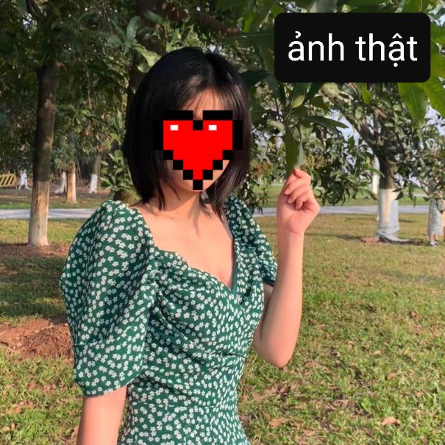 Meiyin__Jumsuit hoa nhí Rose BlackPink màu xanh ulzzang